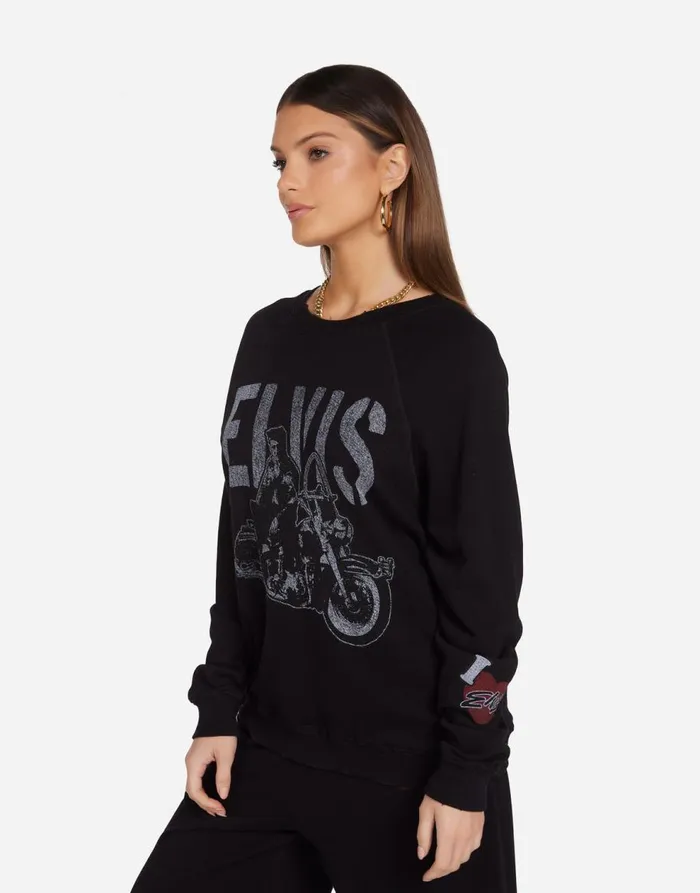 Women039s Anela Vintage Elvis Black Lauren Moshi Long Sleeve