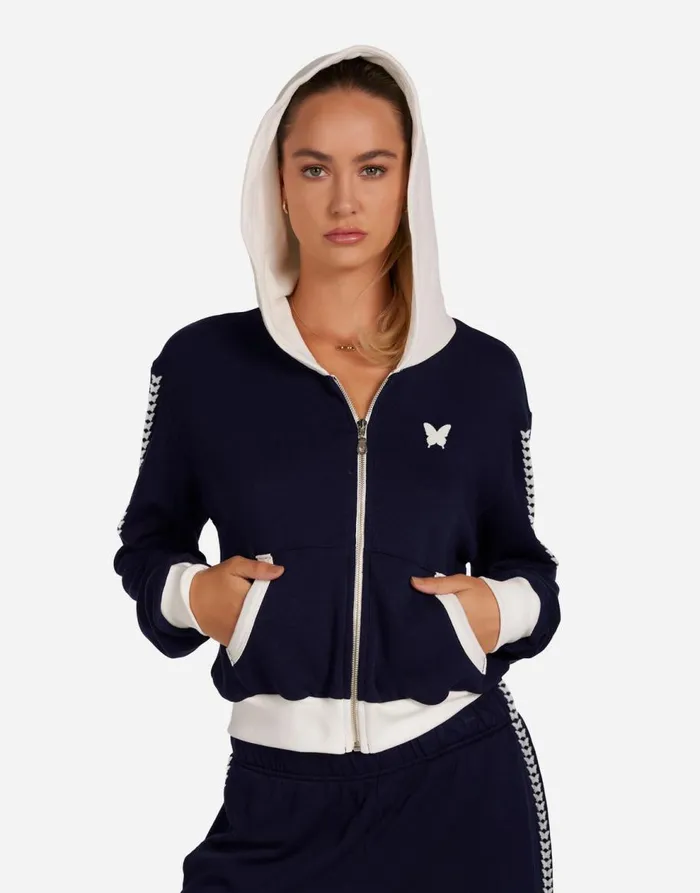 Women039s Audri Butterfly Happyface Dark Navy Milk Lauren Moshi Hoodies