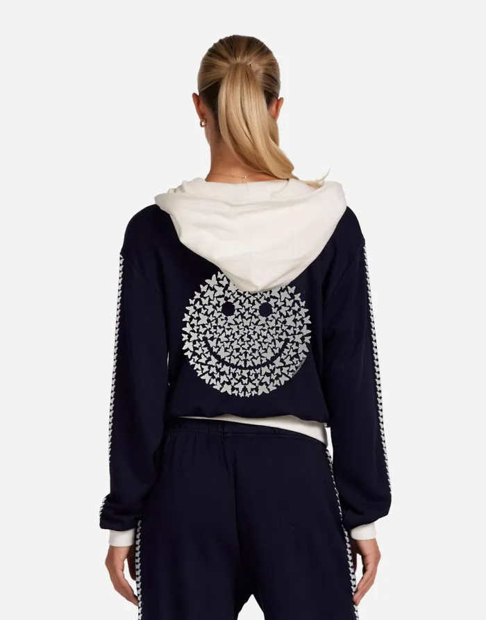 Women039s Audri Butterfly Happyface Dark Navy Milk Lauren Moshi Hoodies