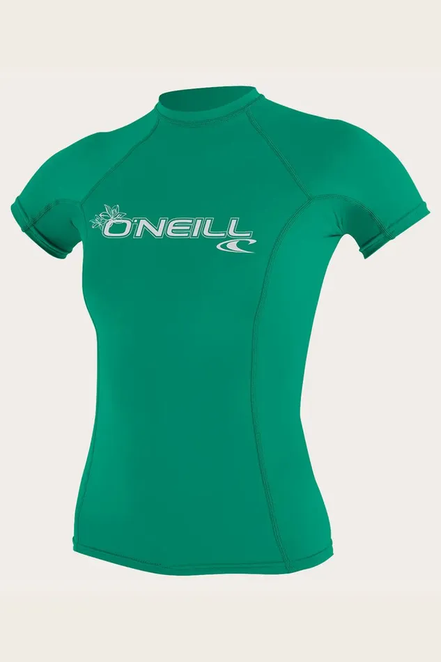 WOMEN039S BASIC 50 SS RASH GUARD Seaglass Women O039NEILL Women039S Wetsuits