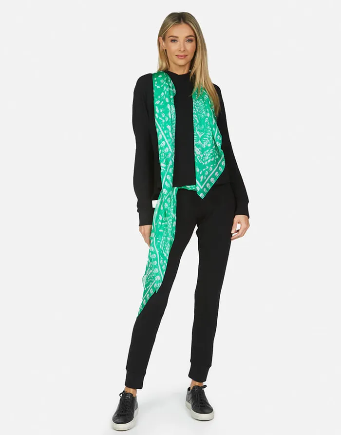 Women039s Belinda Scarf Black Green Skull Lauren Moshi Hoodies