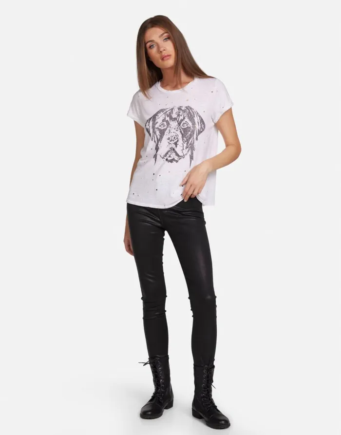 Women039s Bess Lightning Rottweiler Milk Lauren Moshi Short Sleeve