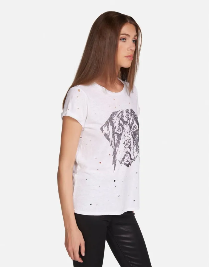 Women039s Bess Lightning Rottweiler Milk Lauren Moshi Short Sleeve
