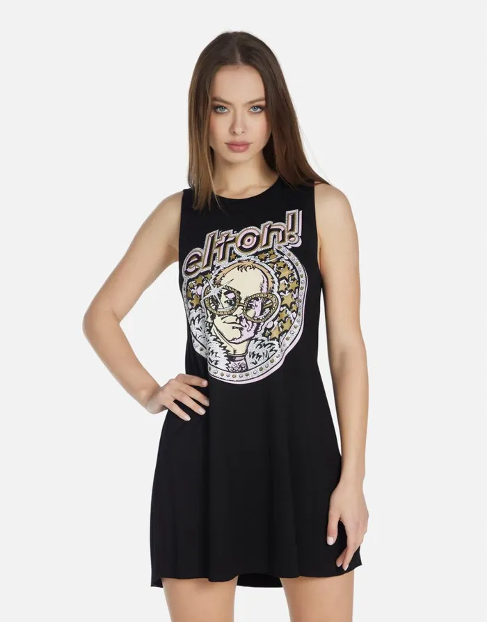 Women039s Deanna Crystal Elton John Black Lauren Moshi Dresses