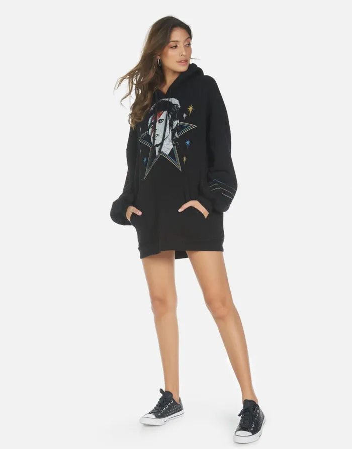 Women039s Desiree Bowie 1973 Tour Black Lauren Moshi Hoodies