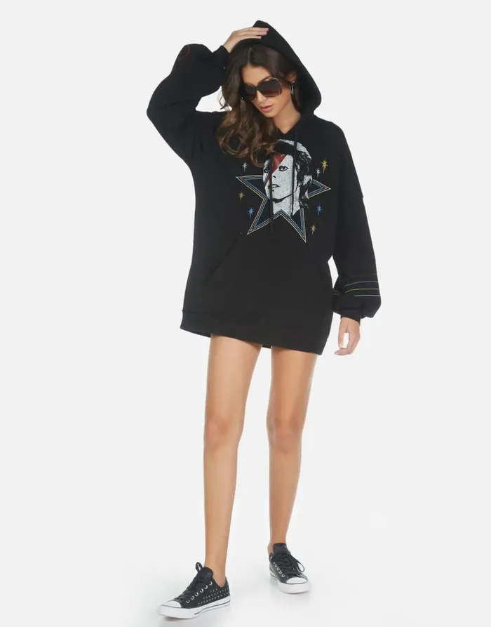 Women039s Desiree Bowie 1973 Tour Black Lauren Moshi Hoodies