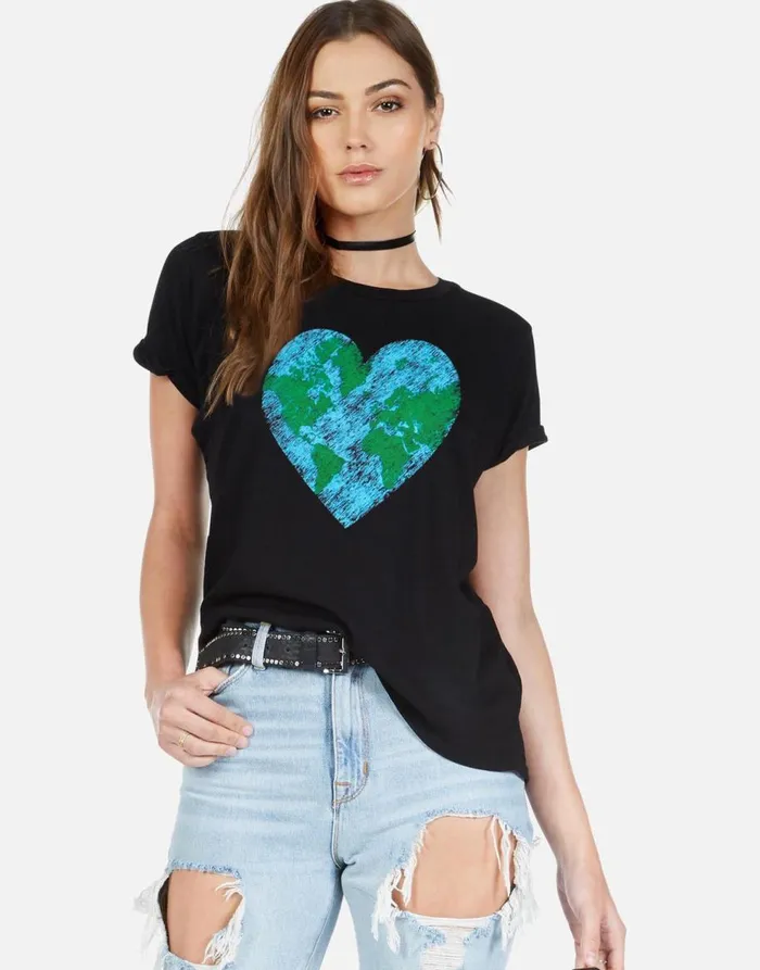 Women039s Edda World Love Black Lauren Moshi Short Sleeve