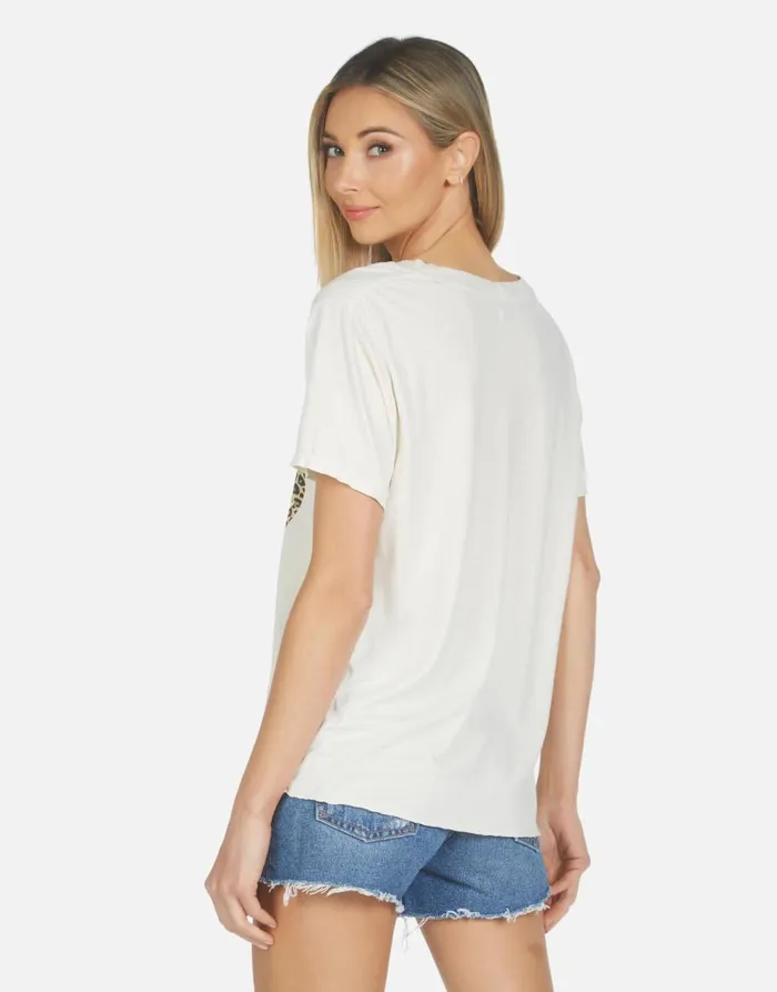 Women039s Elara Leopard Lip Ivory Lauren Moshi Short Sleeve
