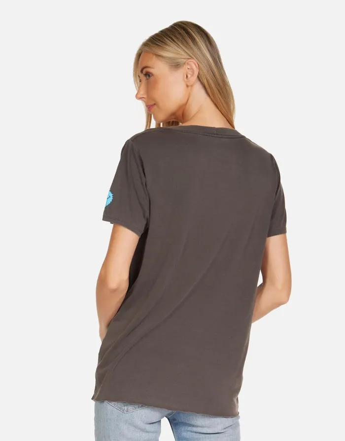 Women039s Elara Sesame Street Faces Pigment Black Lauren Moshi Short Sleeve