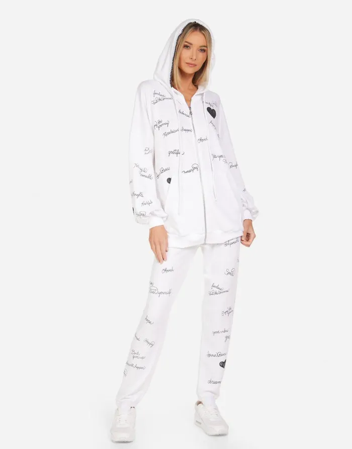 Women039s Georgina Happy Thoughts White Lauren Moshi Hoodies