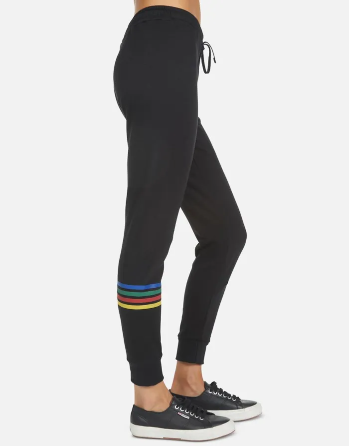 Women039s Jess Lucky Happy Face Black Lauren Moshi Long Sweatpants