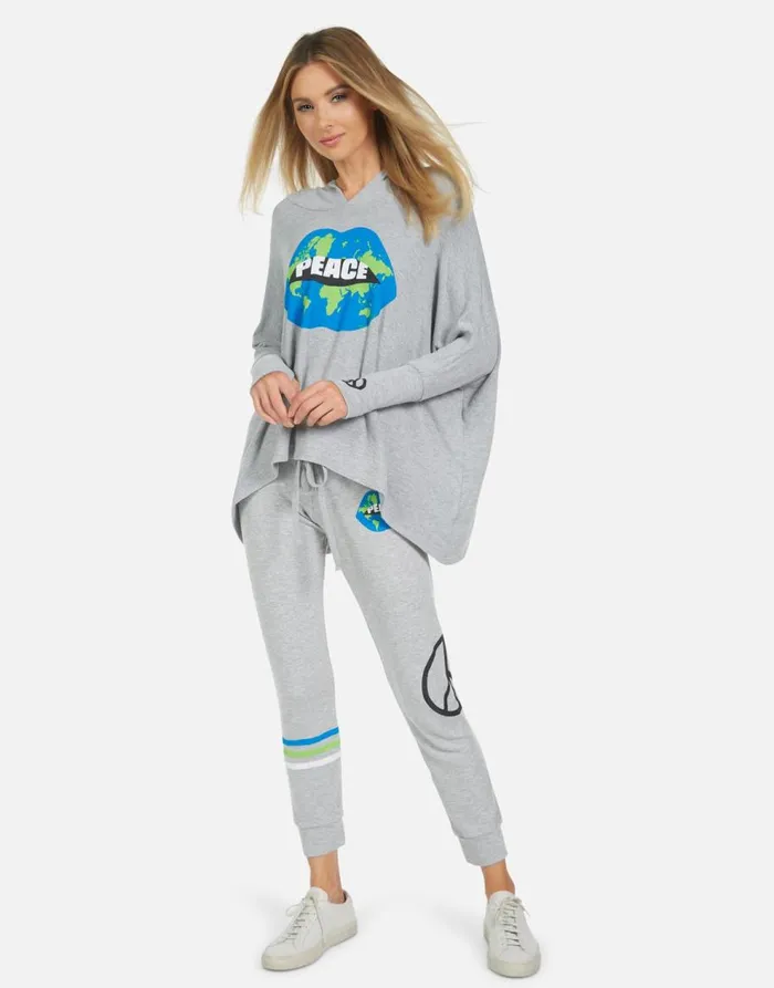 Women039s Kizzy World Peace Lips Heather Grey Lauren Moshi Long Sweatpants