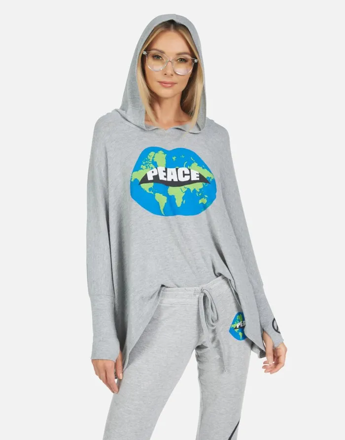 Women039s Kizzy World Peace Lips Heather Grey Lauren Moshi Long Sweatpants