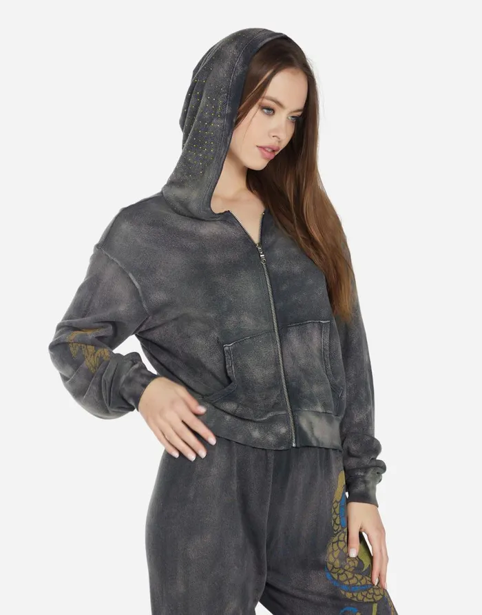 Women039s Lachelle Lightning Snake Sunfade Onyx Lauren Moshi Hoodies