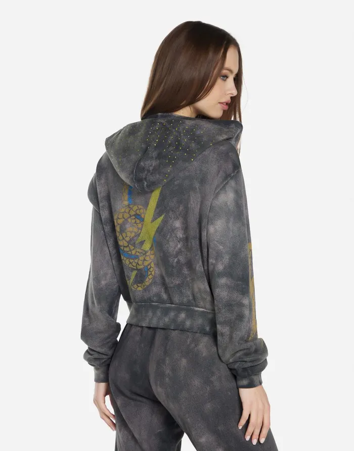 Women039s Lachelle Lightning Snake Sunfade Onyx Lauren Moshi Hoodies