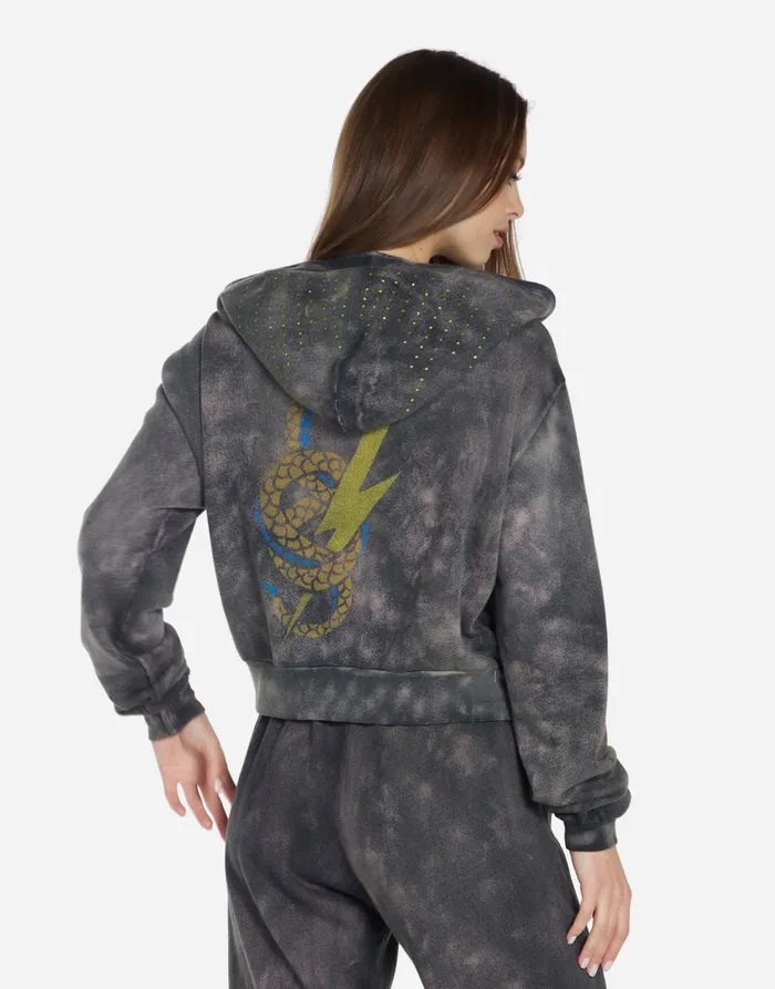 Women039s Lachelle Lightning Snake Sunfade Onyx Lauren Moshi Hoodies