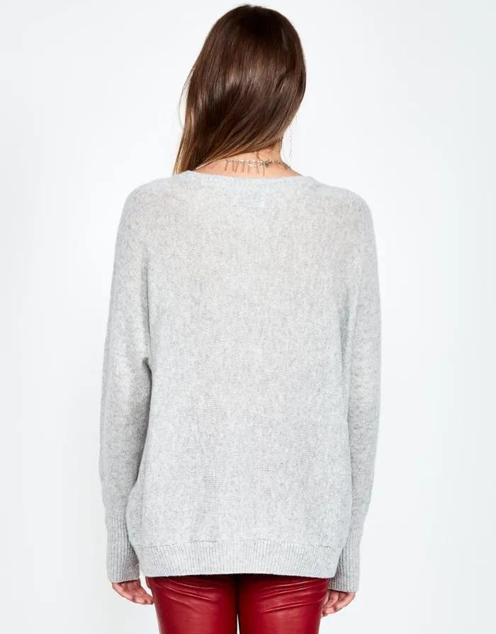 Women039s Ladona Pierced Biting Lip Face Heather Grey Lauren Moshi Sweaters and Knits