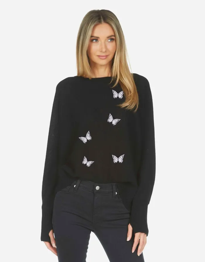 Women039s Ladona X Optimist Butterflies Black Lauren Moshi Sweaters and Knits