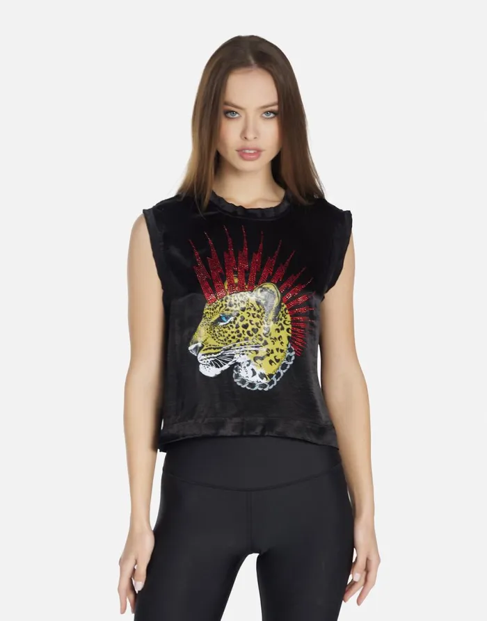 Women039s Linette Punk Leopard Black Lauren Moshi Tanks