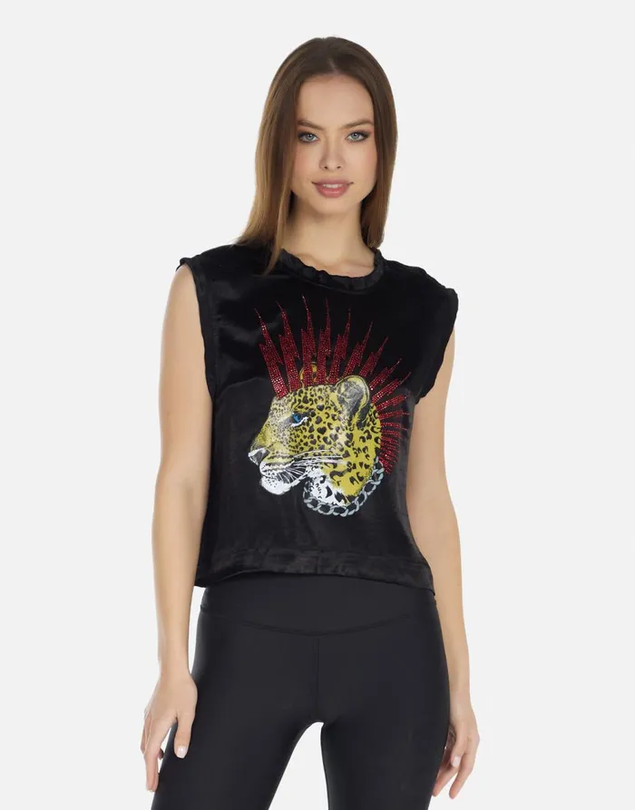 Women039s Linette Punk Leopard Black Lauren Moshi Tanks