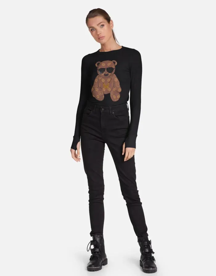 Women039s McKinley X Designer Bear Black Lauren Moshi Long Sleeve