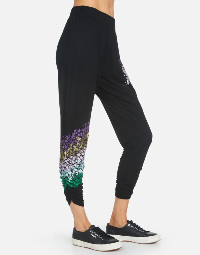 Women039s Mimi Star Confetti Black Lauren Moshi Crop Sweatpants