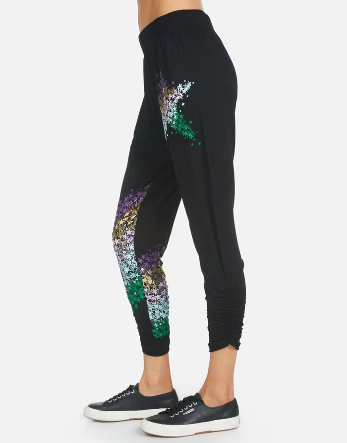 Women039s Mimi Star Confetti Black Lauren Moshi Crop Sweatpants