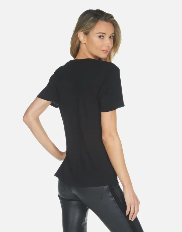 Women039s Myra Def Leppard Leopard Black Lauren Moshi Short Sleeve