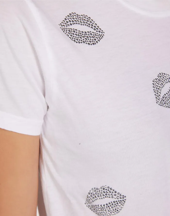 Women039s Ursula Stud Kisses White Lauren Moshi Short Sleeve