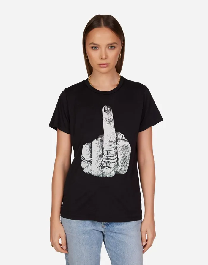 Women039s Wolf Fxck You Black Lauren Moshi Short Sleeve