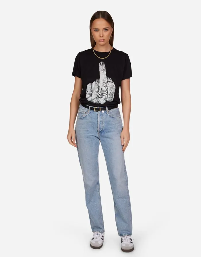Women039s Wolf Fxck You Black Lauren Moshi Short Sleeve