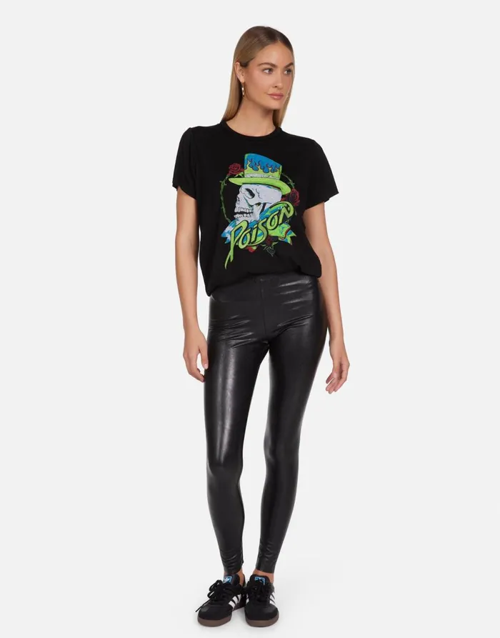 Women039s Wolf X Neon Poison Skull Black Lauren Moshi Short Sleeve