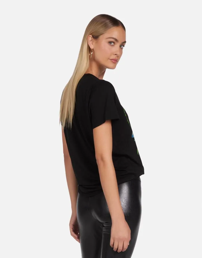 Women039s Wolf X Neon Poison Skull Black Lauren Moshi Short Sleeve