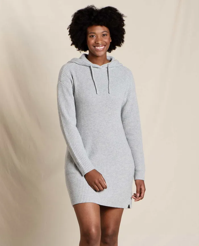 Women8217s Whidbey Hooded Sweater Dress Heather Grey Dresses ToadandCo