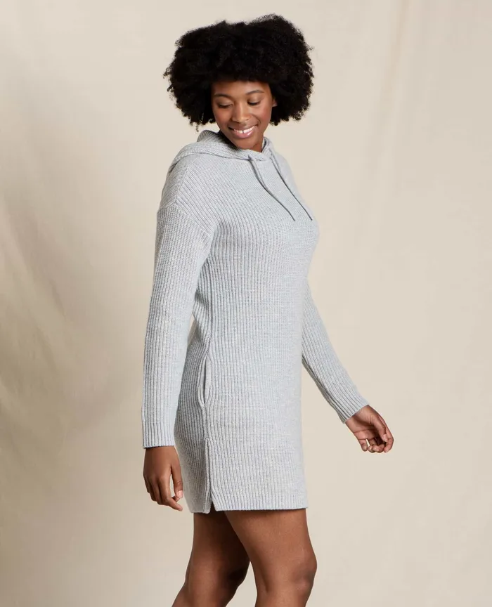 Women8217s Whidbey Hooded Sweater Dress Heather Grey Dresses ToadandCo