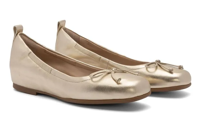 Women ABEO Footwear Dress Cadence Bow Light Gold Leather Women ABEO Footwear Dress Cadence Bow Light Gold Leather