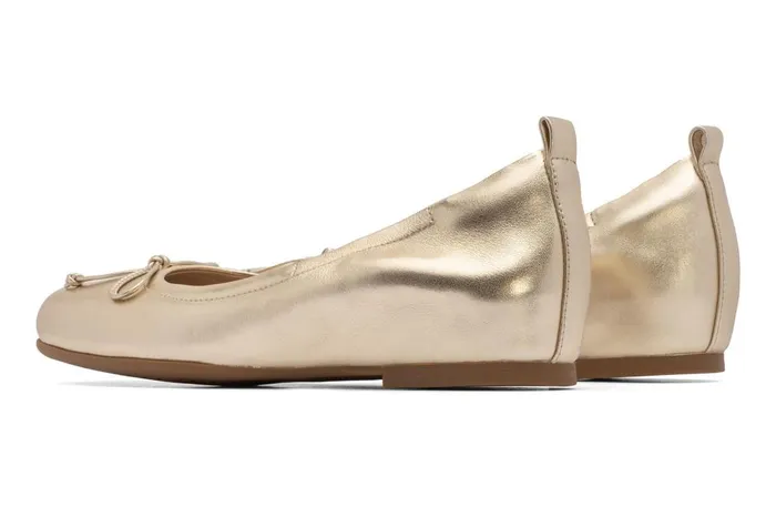 Women ABEO Footwear Dress Cadence Bow Light Gold Leather Women ABEO Footwear Dress Cadence Bow Light Gold Leather