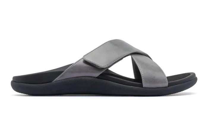 Women ABEO Footwear Sandals Laguna Slide Silver Leather