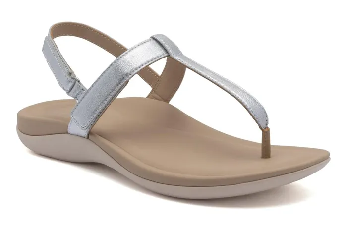 Women ABEO Footwear Sandals Oasis T Strap Silver