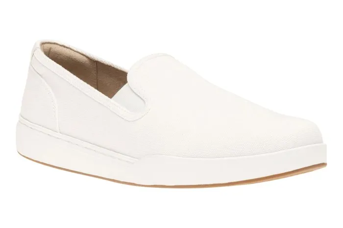 Women ABEO Footwear Sneakers Encore Slip On White Canvas