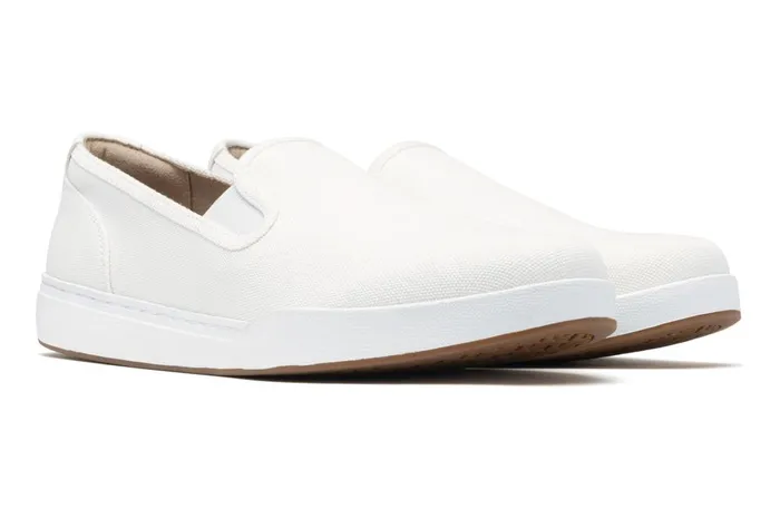 Women ABEO Footwear Sneakers Encore Slip On White Canvas Women ABEO Footwear Sneakers Encore Slip On White Canvas