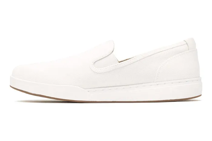 Women ABEO Footwear Sneakers Encore Slip On White Canvas Women ABEO Footwear Sneakers Encore Slip On White Canvas