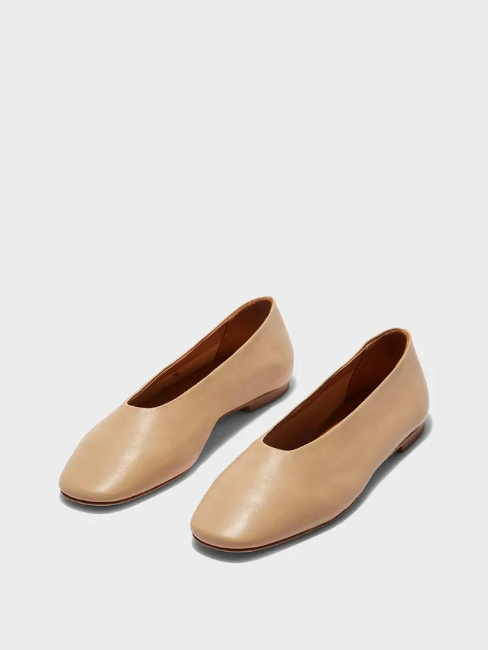 Women Aeyde KIRSTEN Latte Ballet Flat Aeyde Flats