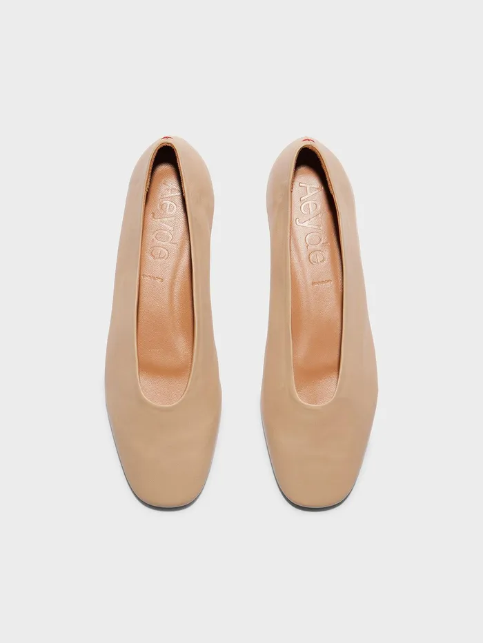 Women Aeyde KIRSTEN Latte Ballet Flat Aeyde Flats