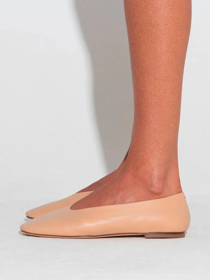Women Aeyde KIRSTEN Latte Ballet Flat Aeyde Flats