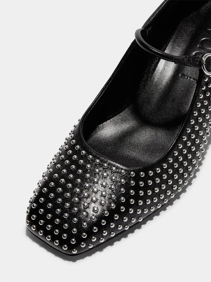 Women Aline Mini Studs Leather MaryJane Pumps Aeyde Pumps