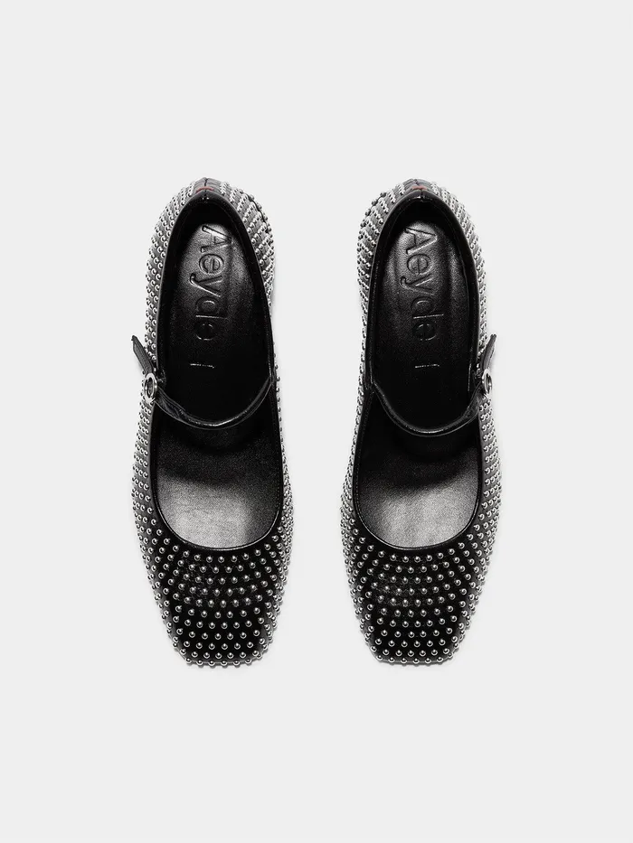 Women Aline Mini Studs Leather MaryJane Pumps Aeyde Pumps