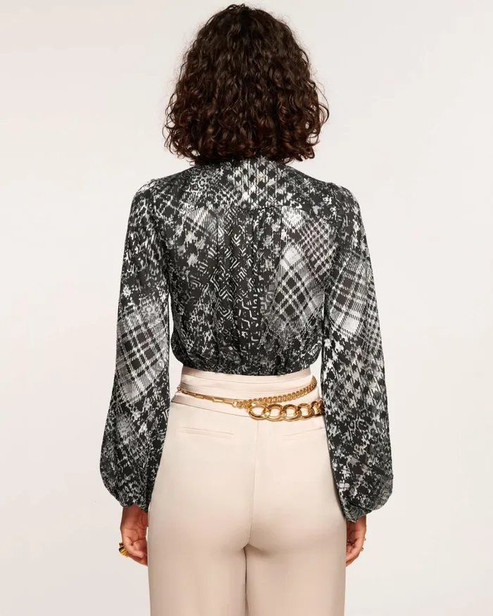 Women Aliyah VNeck Blouse Houndstooth Burnout Ramy Brook Tops Women Aliyah VNeck Blouse Houndstooth Burnout Ramy Brook Tops