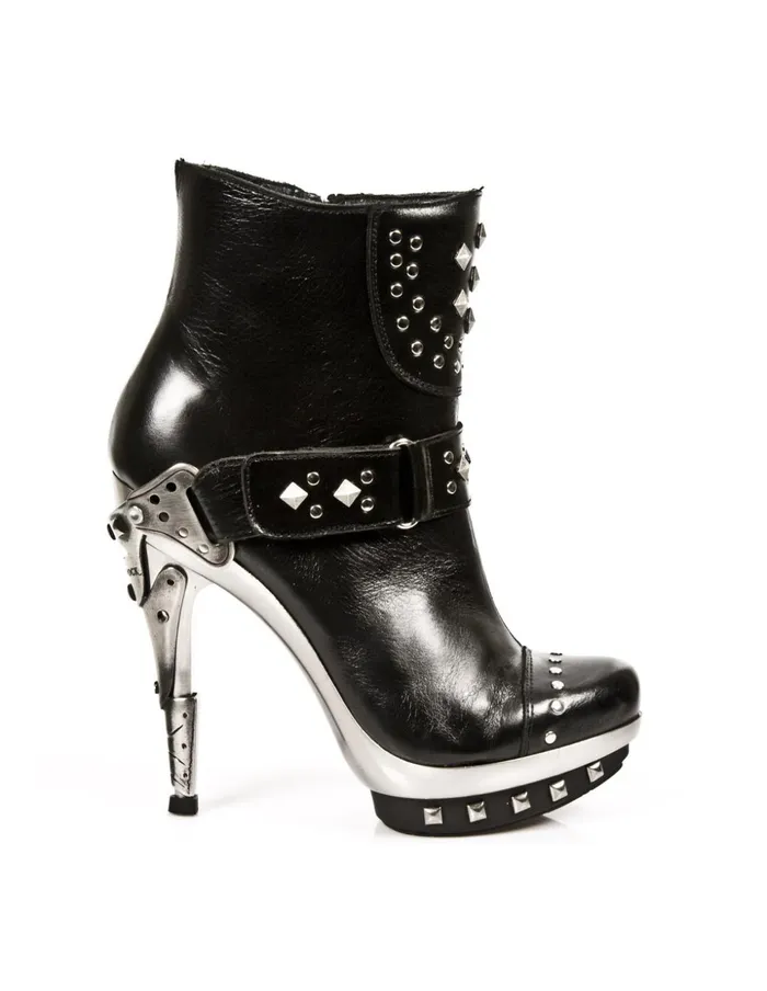 Women Ankle Boot Black PlatfAcero MPunk003C1 New Rock High Heels