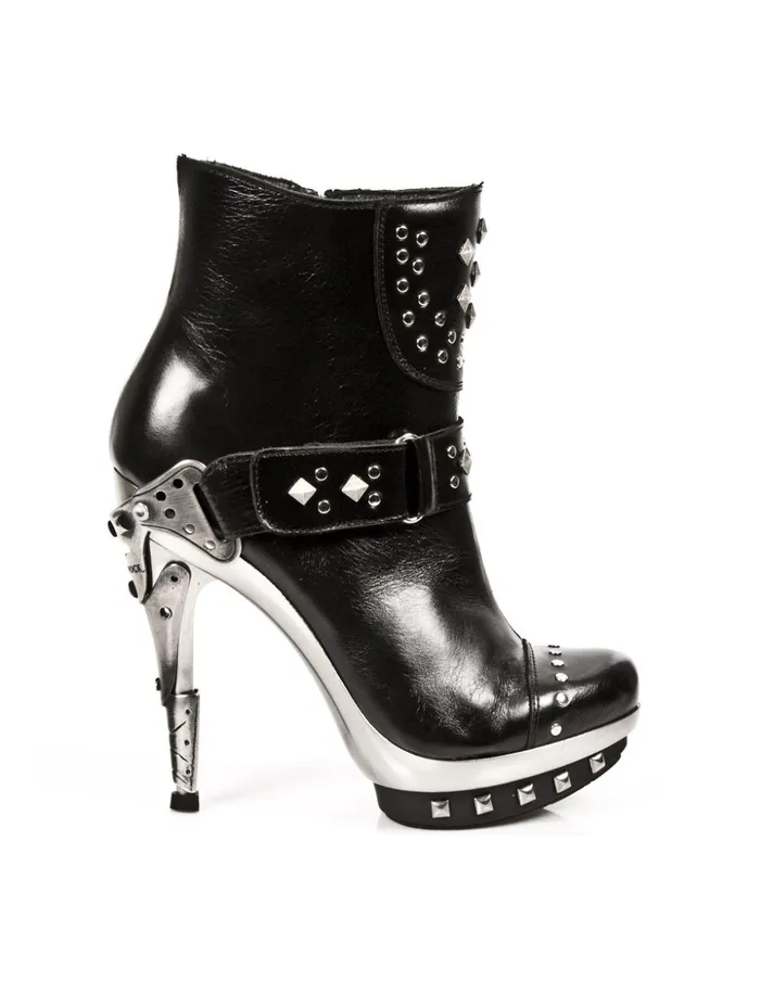 Women Ankle Boot Black PlatfAcero MPunk003C1 New Rock High Heels